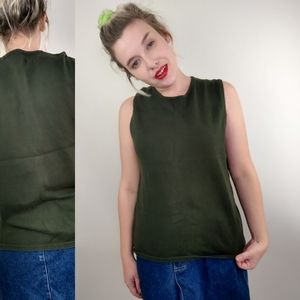 🍄Vintage green Mountain lake Top